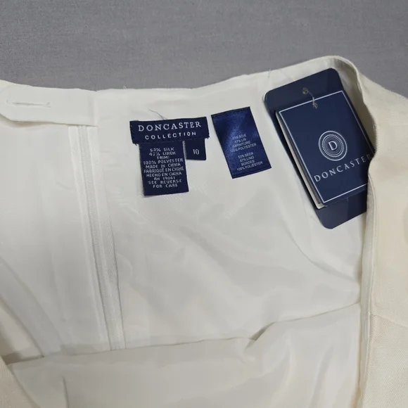 Doncaster Collection Linen Silk Suit Set‎ Colorful Embroidery Tunic Skirt Set - Picture 13 of 16